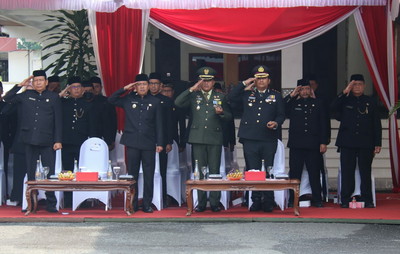 Dandim Ngawi Hadiri Upacara Peringatan HUT Provinsi Jawa Timur Ke-77