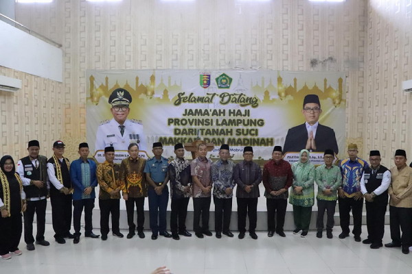 Pj. Gubernur Lampung Sambut Kedatangan Jemaah Haji Provinsi Lampung