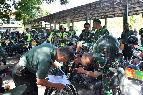 Cek Kendaraan Dinas, Tim Wasgiatlog Kunjungi Kodim 0802/Ponorogo